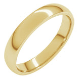 14K Yellow Gold 3.5 mm Lightweight Comfort-Fit Half Round Band Size 5