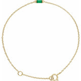 14K Yellow Gold Lab-Grown Emerald 6 1/2-7 1/2" Bracelet