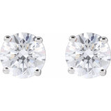 Sterling Silver 2 1/2 CTW Lab-Grown White Diamond Earrings