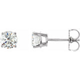 Sterling Silver 6 mm Imitation White Cubic Zirconia Earrings