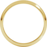 10K Yellow Gold 3 mm Half Round Band Size 8