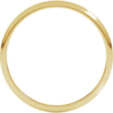 14K Yellow Gold 1.5 mm Lightweight Half Round Band Size 9.5