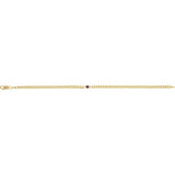 14K Yellow Gold Natural Amethyst Link 7" Bracelet
