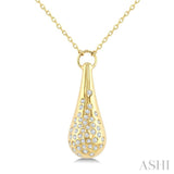 1/5 Ctw Round Cut Diamond Bold Aeris Gold Mosaic Drop Pendant With Chain in 14K Yellow Gold