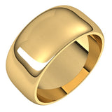 14K Yellow Gold 9 mm Half Round Band Size 8.5