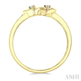 1/10 Ctw Twin Hearts Diamond Ring in 10K Yellow Gold