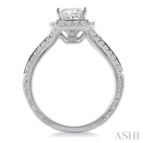 1 1/6 Ctw Diamond Engagement Ring with 3/4 Ct Princess Cut Center Stone in 14K White Gold