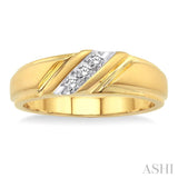 1/8 Ctw Round Cut Diamond Men's Ring in 14K Yellow Gold