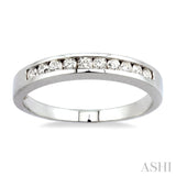 1/4 Ctw Channel Set Round Cut Diamond Band in 14K White Gold