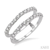 5/8 ctw Round Cut Diamond Insert Ring in 14K White Gold
