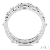1/2 ctw Baguette and Round Cut Diamond Insert Ring in 14K White Gold