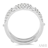 1/2 ctw Baguette and Round Cut Diamond Insert Ring in 14K White Gold