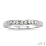 1/4 Ctw V Shape Round Cut Diamond Matching Wedding Band in 14K White Gold