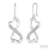 1/50 ctw Heart Shape Round Cut Diamond Infinity Earrings in Sterling Silver