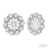 1 1/2 ctw Round Cut Diamond Earring Jacket in 14K White Gold