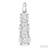 3/4 Ctw Diamond Lovebright Earrings in 14K White Gold