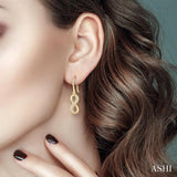 1/6 Ctw Round Cut Diamond Infinity Petite Earrings in 14K Yellow Gold
