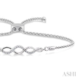 1/20 Ctw Infinity Swirl Round Cut Diamond Sterling Silver Lariat Bracelet