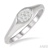 1/8 Ctw Oval Shape Lovebright Diamond Ring in 14K White Gold
