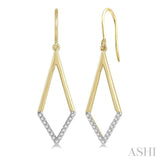 1/6 Ctw Geometric Shape Round Cut Diamond Earrings in 10K Yellow Gold