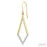 1/6 Ctw Geometric Shape Round Cut Diamond Earrings in 10K Yellow Gold