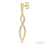 1/6 Ctw Infinity Round Cut Diamond Long Earrings in 10K Yellow Gold
