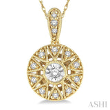 1/8 Ctw Round Cut Diamond Fashion Pendant With Chain in 10K Yellow Gold
