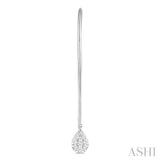 1/3 Ctw Pear Shape Dangler Lovebright Round Cut Diamond Earrings in 14K White Gold