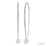 1/3 Ctw Round Dangler Lovebright Diamond Earrings in 14K White Gold