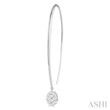 1/2 Ctw Oval Shape Dangler Lovebright Round Cut Diamond Earring in 14K White Gold