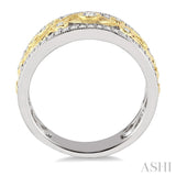 1/2 Ctw Round Cut Diamond Fashion Band in 14K White and Yellow Gold