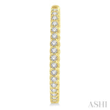 1.00 ctw Inside-Out Round Cut Diamond Hoop Earrings in 14K Yellow Gold