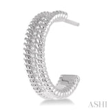 1/6 ctw Single Cut Diamond Fashion Earrings in Sterling Silver