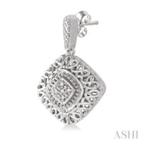 1/20 ctw Cushion Shape Single Cut Diamond Earrings in Sterling Silver