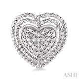 1/20 ctw Single Cut Diamond Heart Earrings in Sterling Silver