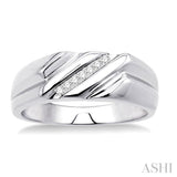 1/20 Ctw Round Cut Diamond Men's Ring in Sterling Silver