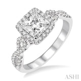 1/3 ctw Diamond Semi-mount Engagement Ring in 14K White Gold
