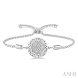 1/20 Ctw Circular Lattice Single Cut Diamond Lariat Bracelet in Sterling Silver