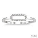 1/20 Ctw Paperclip Link Round Cut Diamond Fashion Ring in 10K White Gold