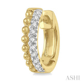 1/10 Ctw Circular Bead & Round Cut Bead Bijoux Diamond Huggie Petite Earrings in 10K Yellow Gold