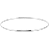 14K White 2 mm Half Round Bangle 7 1/2" Bracelet