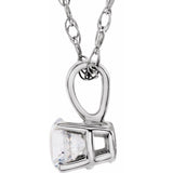 Sterling Silver 3 mm Imitation Diamond Youth Solitaire 14