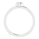 14K White 4 mm Natural Diamond Ring