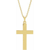 14K Yellow 22 x 14 mm Cross 18" Necklace
