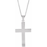 Sterling Silver 28 x 18 mm Cross 18