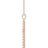 14K Rose 1/2 CTW Natural Diamond Cross 18" Necklace