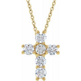 14K Yellow 1/2 CTW Natural Diamond Cross 18" Necklace