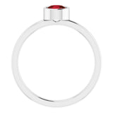 Platinum 5 mm Natural Mozambique Garnet Ring