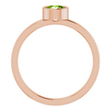 14K Rose 5 mm Natural Peridot Ring
