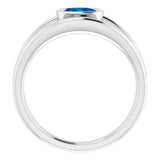 Platinum Natural Blue Sapphire Ring